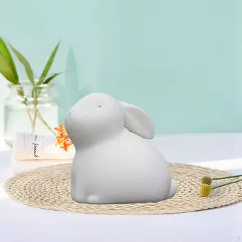 Керамическая статуэтка кролика, настольный кролик, крошечное украшение, художественное украшение, скульптура для чая 5.8cmx5cmx7cm