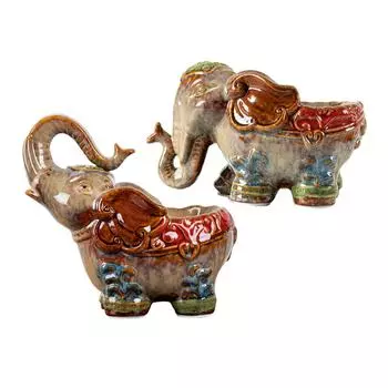 Керамическая статуэтка слона, чаша для хранения ключей, коллекция столов, многоцелевое украшение фэншуй для книжных полок, домашний акцент