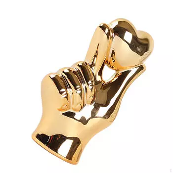 Керамическая статуэтка в виде сердца, романтическая статуэтка для домашнего декора, скульптура, украшение для рабочего стола, шкаф Silver with Hand