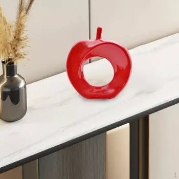 Керамическая статуя фруктов 9-дюймовая фигурка Скульптура Фарфоровые ремесла Произведение искусства Яркая краска Абстрактная чёрный