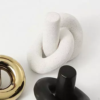 Керамическая статуя с нерегулярным узлом, абстрактная скульптура, креативная для полки чёрный