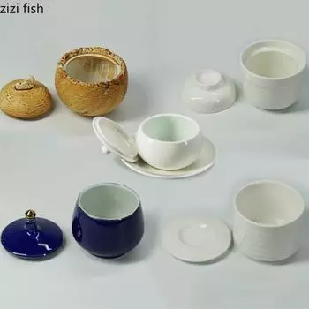 Керамическая суповая миска, чашка для тушения с крышкой, чашка для тушения, десертная миска, обеденная тарелка, сервировочная тарелка, ресторанная посуда, салатницы