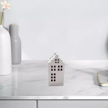 Керамическая светящаяся рождественская фигурка мини-дома, украшение для зимнего домашнего декора, декоративное 7.3x5.3x11cm