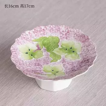 Керамическая тарелка Арита-яки в китайском стиле, тарелка для фруктов, изысканная высокоценная тарелка для закусок, тарелка для освежающих напитков на высокой ножке High Foot Plate - Wisteria