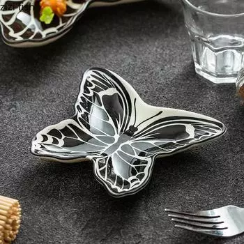 Керамическая тарелка-бабочка Обеденная тарелка Фруктовые тарелки Блюдо для димсамов Поднос для закусок Десертные тарелки Блюдо для суши Соусники Поднос для чая