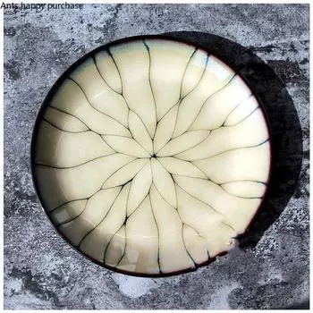 Керамическая тарелка для суши в японском стиле, высококачественная, для замены в печи, глазурованная, поднос для закусок, ресторанные обеденные тарелки, круглая столовая посуда