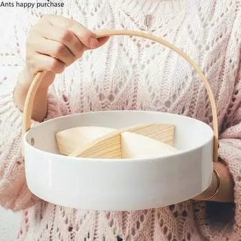 Керамическая тарелка Поднос для закусок Обеденные тарелки Поднос для фруктов Торт Хлеб Десертная тарелка Поднос для закусок Салатница Тарелки Коробка для хранения Корзина