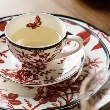 Керамическая тарелка Rose Luxury Retro Керамическая тарелка Круглая посуда Кухонные принадлежности Гостиная Обеденный стол Декоративная тарелка