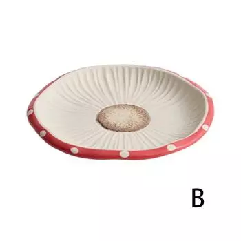 Керамическая тарелка с красным грибом, новая миска для столовых приборов, декоративная тарелка для чая, поднос в западном стиле, домашний десерт N0N0