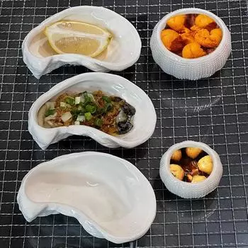 Керамическая тарелка Устрицы Морской ёж Десертная миска Ресторанная обеденная тарелка Фруктовая салатница Миски Молекулярная гастрономия Столовая посуда