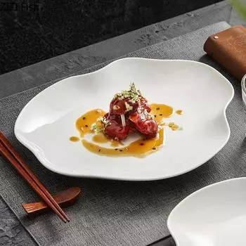 Керамическая тарелка в форме облака, декор для ресторана, тарелка для десерта «димсам», креативный завтрак, салат, стейк, посуда