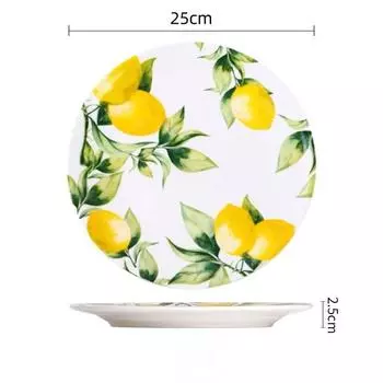 Керамическая тарелка в скандинавском европейском и американском стиле, круглая тарелка для стейков и пасты, 10 дюймов, ресторанная тарелка для отеля 25x 2.5cm