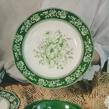 Керамическая тарелка во французском стиле, легкая, роскошная, рельефная, с цветочным узором, миски для лапши Рамен, изысканные блюда, глубокие тарелки, изысканная домашняя посуда