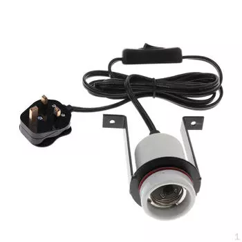 Керамическая тепловая лампа для рептилий, держатель для нагревательной лампы для домашних животных, вилка стандарта Великобритании