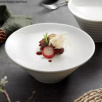 Керамическая толстая обеденная тарелка, тарелка для сашими, сервировочные тарелки, десертная чаша, ресторанная посуда, поднос для фруктов, тарелки для димсамов