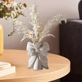 Керамическая ваза-бант, белая, гидропонная ваза ручной работы, художественная ваза для цветочной композиции из сушеных цветов