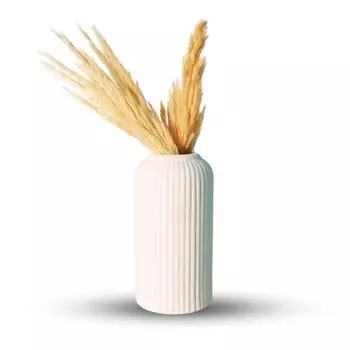Керамическая ваза «Белая флейта» 6 дюймов | Декоративная ваза-флейта для сухоцветов и пампасной травы | Вазы для домашнего декора Последние