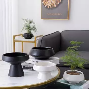 Керамическая ваза Белый круглый цветочный горшок Гидропонная цветочная композиция Аксессуары Горшок Контейнер Домашнее украшение Цветочные вазы