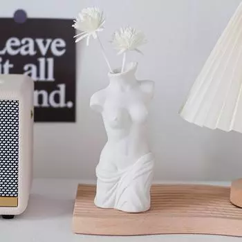 Керамическая ваза-бутон, декоративная женская ваза для домашнего декора, вазы, уникальная мини-ваза для женской формы для центральных элементов, белый цветок