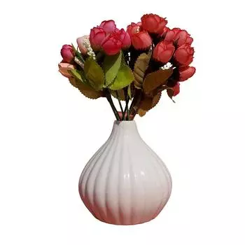 Керамическая ваза для цветов без цветов, среднего размера, цвета слоновой кости, 1 штука белый