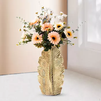 Керамическая ваза для цветов, держатель для цветов, настольный орнамент, цветочный горшок для новоселья, свадьбы Gold