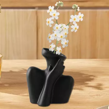 Керамическая ваза для цветов, настольная настольная кашпо, держатель для растений в помещении White Touch Shoulder