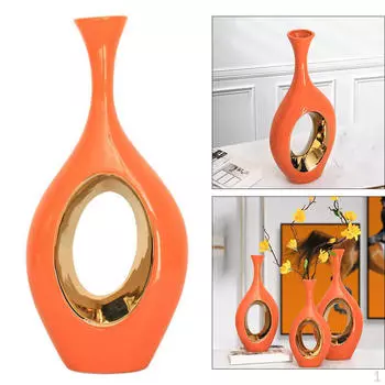 Керамическая ваза для цветов с абстрактным горшком и сушеными бутонами 35x14.5cm