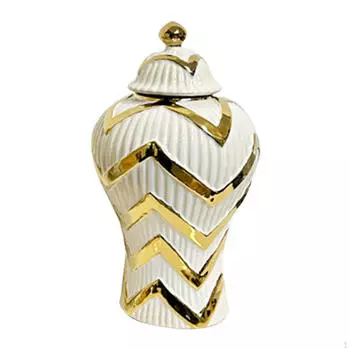 Керамическая ваза для хранения цветов, многофункциональный коллекционный храм высотой 11,8 дюйма для книжной полки белый