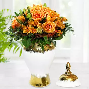 Керамическая ваза для хранения цветов с крышкой, многофункциональный храм ручной работы для украшения офиса 15x30cm