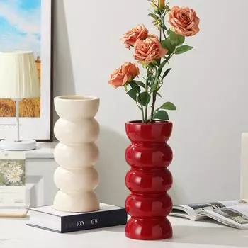 Керамическая ваза Геометрическая сфера Керамические изделия ручной работы Цветочные композиции Аксессуары Ваза для цветов Украшение для дома Цветочный горшок