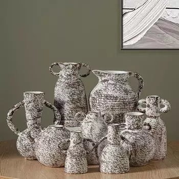 Керамическая ваза Керамические пятна Ваза для цветов Цветочные композиции Аксессуары Террариум Цветочный горшок Украшения для дома Аксессуары