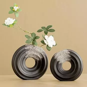 Керамическая ваза круглая полая дуга кольцевая форма цветочные композиции и изделия ручной работы ваза для цветов украшения комнаты аксессуары