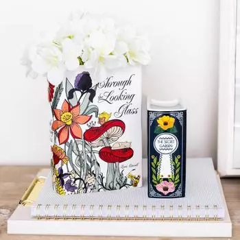 Керамическая ваза-орнамент Декоративная ваза в форме книги Симпатичное украшение книжной полки для любителей книг Ретро лесной цветок Керамическая ваза для украшения дома B