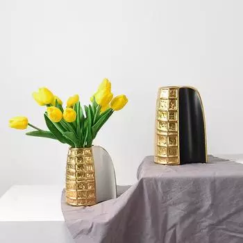 Керамическая ваза современная простая плитка украшение гостиная домашний декор комнаты украшения в скандинавском стиле свадебное украшение