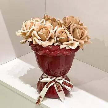 Керамическая ваза Украшения для дома и гостиной Украшения Красные высококачественные высококачественные сухоцветы Гидропонный букет Цветочная композиция