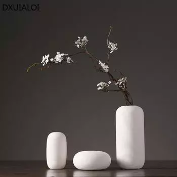 Керамическая ваза Украшения для рабочего стола в скандинавском стиле Украшение винного шкафа в гостиной Гидропонная ваза Аксессуары для украшения дома