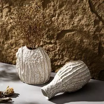 Керамическая ваза в скандинавском стиле, современное искусство, бохо, INS, аксессуары для украшения дома, центральный элемент стола, декор гостиной, офиса