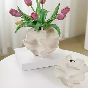 Керамическая ваза Yousheng Bohemian Flower Shape Pampas Vase Minimalist Nordic Style Desktop Vase for Kaminatto Dining Table Decor Office Table чёрный