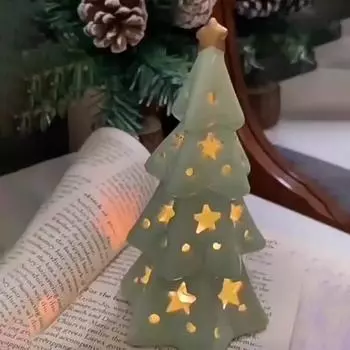 Керамическая звезда, рождественская елка, ночник, креативная ручная работа, атмосферный светильник, искусственная реалистичная статуэтка рождественской елки для вечеринки other зелёный
