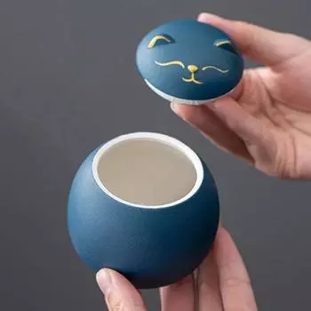 Керамические банки для чая, креативная симпатичная банка для хранения Lucky Cat, герметичная бытовая влагостойкая банка для конфет и чая, кухонные принадлежности оранжевый