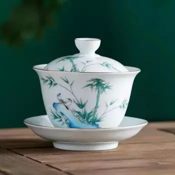 Керамические чашки для чая Цзиндэчжэнь, гайвань, китайские чайные чашки, глазурованная чайная супница, чайная посуда, домашний декор, фарфоровые чайные чашки кунг-фу, набор A