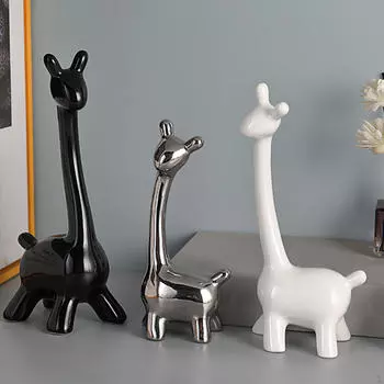 Керамические фигурки семьи оленей, набор для украшения стола, многофункциональное изделие ручной работы для домашнего офиса, декор 4Pcs