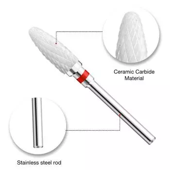 Керамические фрезы для ногтей набор керамических фрезерных насадок для электрического маникюра вращающиеся фрезы для ногтей маникюрный инструмент