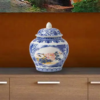Керамические имбирные банки с крышками, декоративные коллекционные произведения искусства, элегантная ваза для банок Lotus