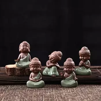 Керамические изделия Креативное украшение дома Гостиная Фен-шуй Украшения Милый маленький Будда Дзен-подобные горшки Мебель