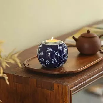 Керамические изделия ручной работы Украшения Подсвечник Атмосфера Нарисованные вручную узоры Кабинет Спальня Подсвечник Настольный домашний декор