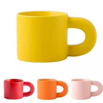 Керамические новинки чашки толстые круглые ручки контейнер для молока прочная розовая кофейная кружка Главная белый