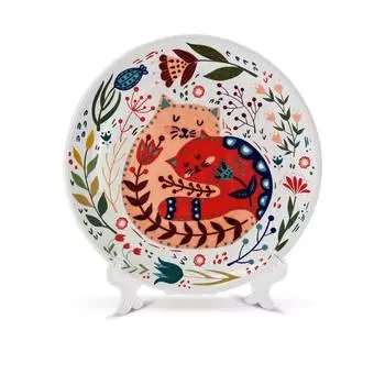 Керамические обеденные тарелки, японская расписанная вручную тарелка с изображением мультяшного кота, креативная красочная домашняя посуда, столовая посуда, домашний декор 6 inches(15.3cm)