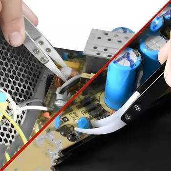 Керамические пинцеты Термостойкие Непроводящие Корпус из нержавеющей стали Многофункциональные наборы ручных инструментов Промышленные пинцеты Black Straight