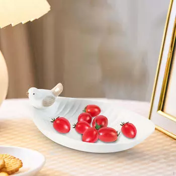 Керамические серьги-листья, кольца, поднос для ювелирных изделий, держатель для визитных карточек, глянцевая глазурованная тарелка для закусок, многофункциональная зелёный